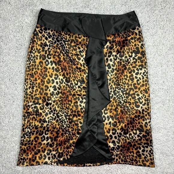 Worthington Skirt Womens 10 Leopard Print Pencil Classic Office Work Night Out - Picture 1 of 6